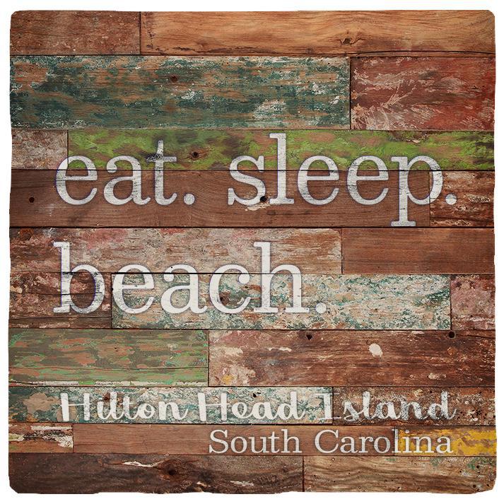 Eat. Sleep. Beach. Hilton Head Island | Absorbent Ceramic Drink Coaster