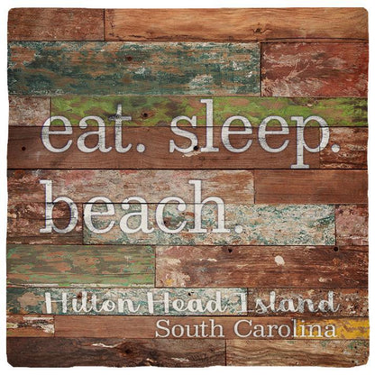 Eat. Sleep. Beach. Hilton Head Island | Absorbent Ceramic Drink Coaster