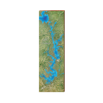 Lake Keowee Satellite Map | Real Wood Art Print