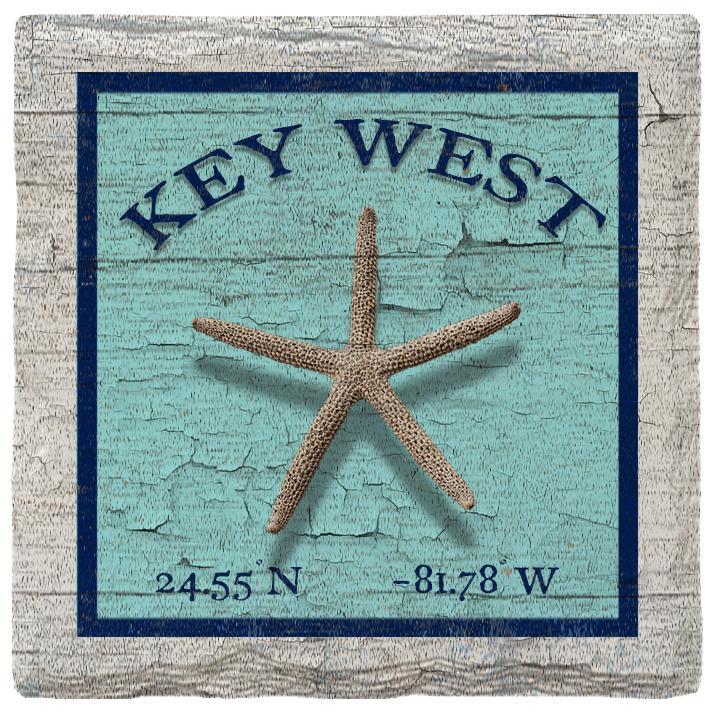 Key West Starfish Blue | Absorbent Ceramic Drink Coaster