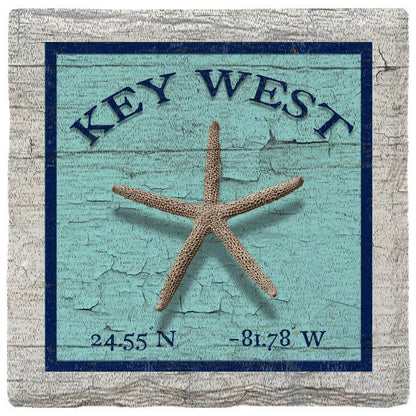 Key West Starfish Blue | Absorbent Ceramic Drink Coaster