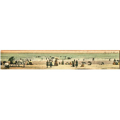 Ogunquit Beach, Maine Vintage Beach Scene Wooden Sign | Wall Art Print on Real Wood