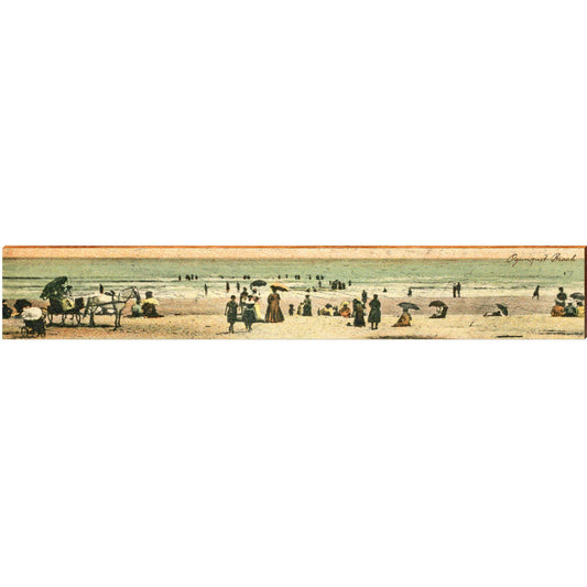 Ogunquit Beach, Maine Vintage Beach Scene Wooden Sign | Wall Art Print on Real Wood