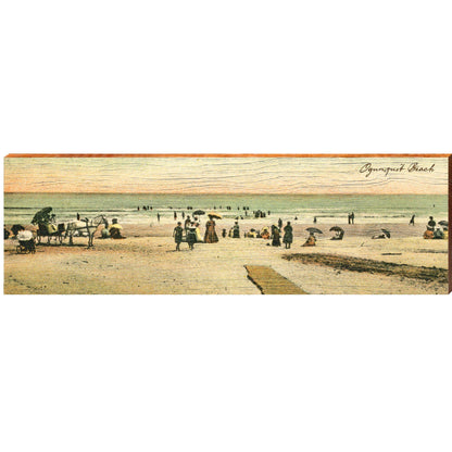 Ogunquit Beach Vintage Beach Scene SPO2 | Wall Art Print on Real Wood