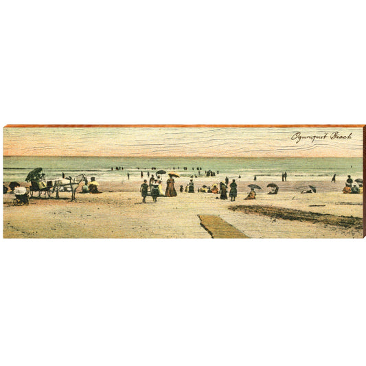 Ogunquit Beach Vintage Beach Scene SPO2 | Wall Art Print on Real Wood