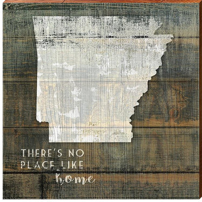 Arkansas State "There's No Place Like Home" Phrase Wooden Sign | Wall Art Print on Real Wood