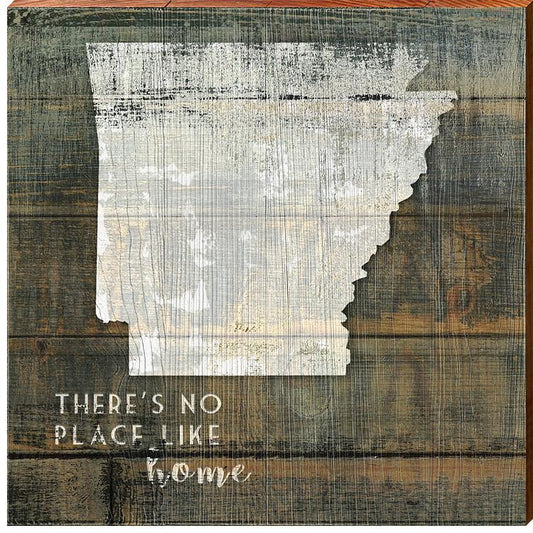 Arkansas State "There's No Place Like Home" Phrase Wooden Sign | Wall Art Print on Real Wood