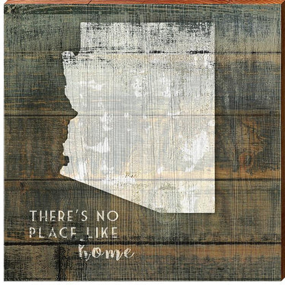 Arizona State "There's No Place Like Home" Phrase Wooden Sign | Wall Art Print on Real Wood