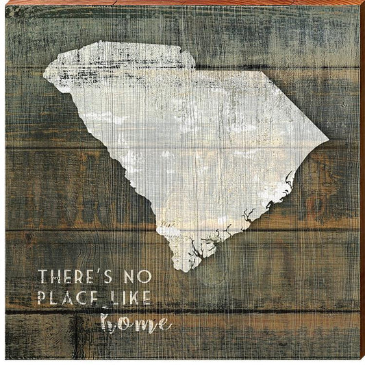 South Carolina | There's No Place Like Home | Wall Art Print on Real Wood