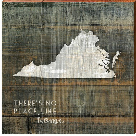 Virginia | There's No Place Like Home | Wall Art Print on Real Wood