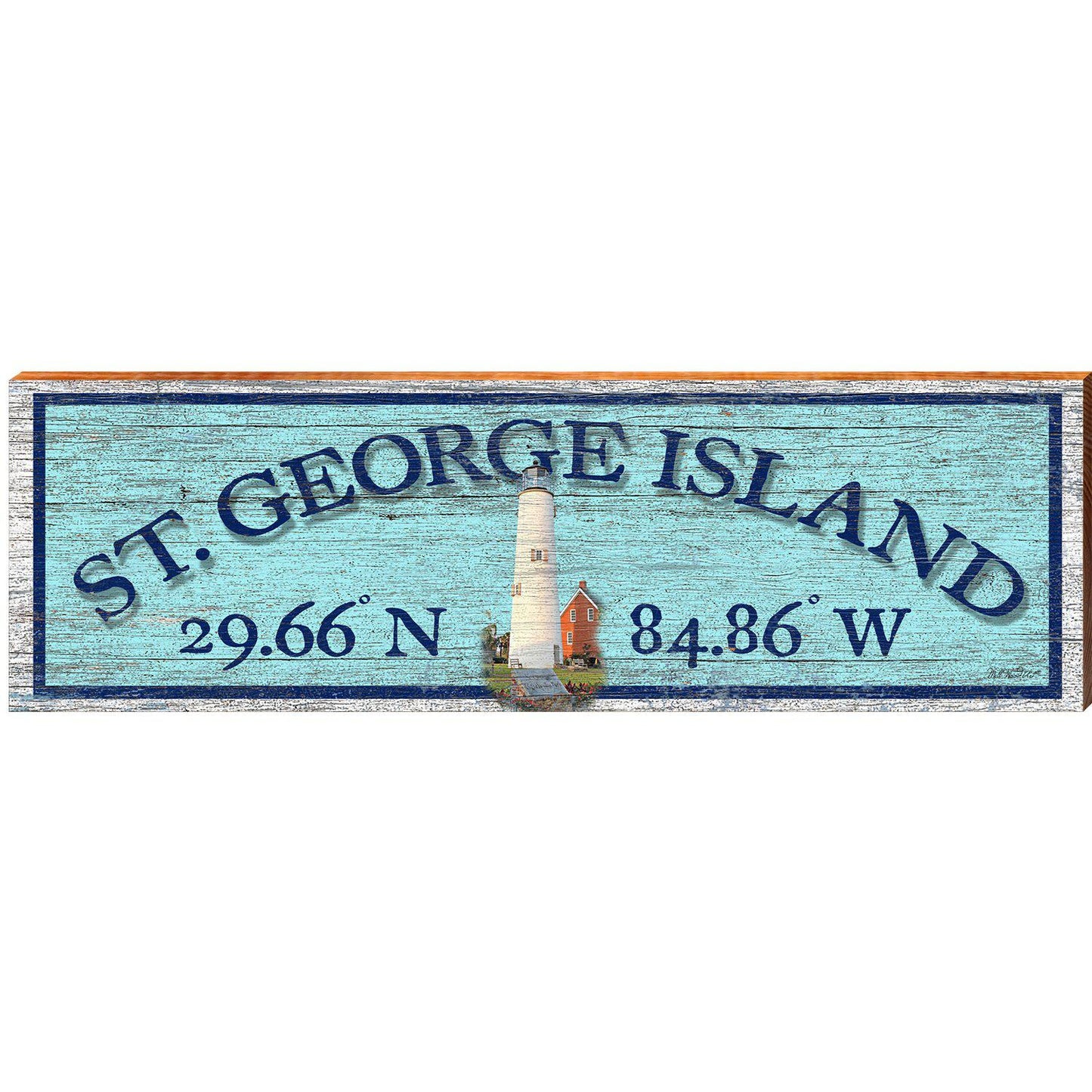 St. George Island, Florida Wooden Sign | Wall Art Print on Real Wood 