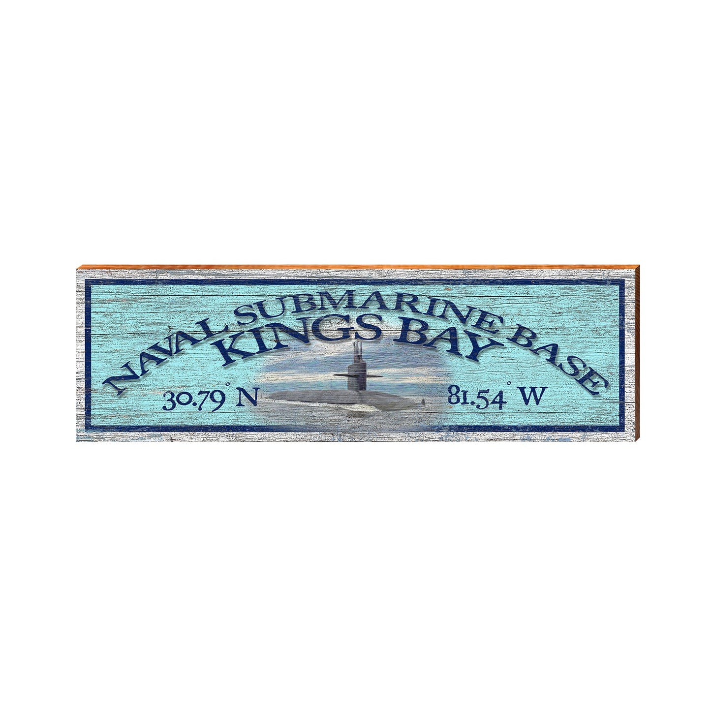 Naval Submarine Base Kings Bay Latitude Longitude | Real Wood Art Print