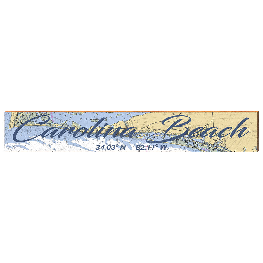 Carolina Beach, North Carolina Map | Wall Art Print on Real Wood