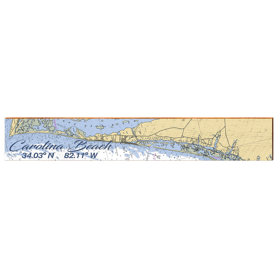 Carolina Beach, North Carolina Map | Wall Art Print on Real Wood