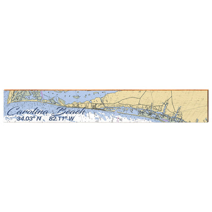 Carolina Beach, North Carolina Map | Wall Art Print on Real Wood