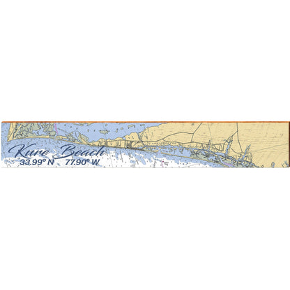 Kure Beach NOAA Chart | Wall Art Print on Real Wood