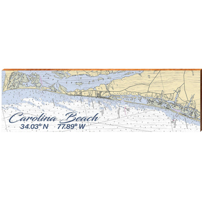 Carolina Beach NOAA Chart | Wall Art Print on Real Wood