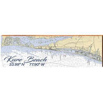 Kure Beach NOAA Chart | Wall Art Print on Real Wood