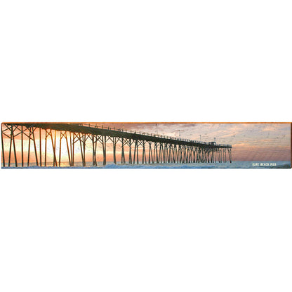 Kure Beach Pier Sunset | Wall Art Print on Real Wood