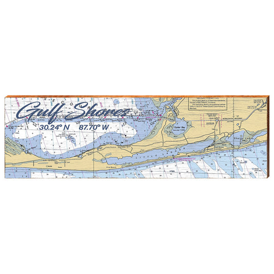 Gulf Shores, Alabama Latitude Longitude Map Wooden Sign | Wall Art Print on Real Wood