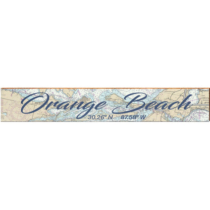 Orange Beach NOAA Chart Map | Wall Art Print on Real Wood