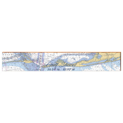 Gulf Shores NOAA Chart Map | Wall Art Print on Real Wood