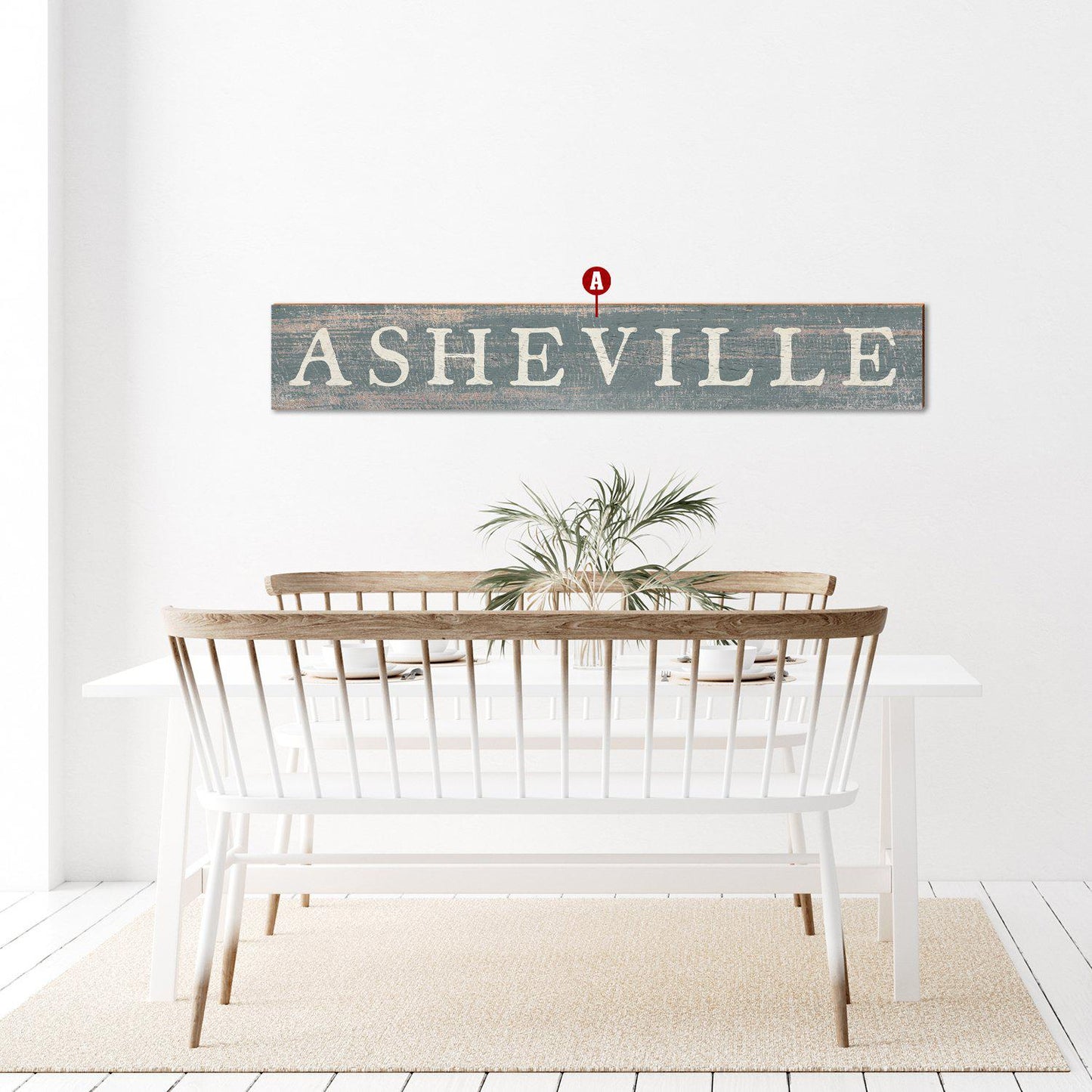 Customizable Lodge Blue Sign | Wall Art Print on Real Wood | 9.5"x59"