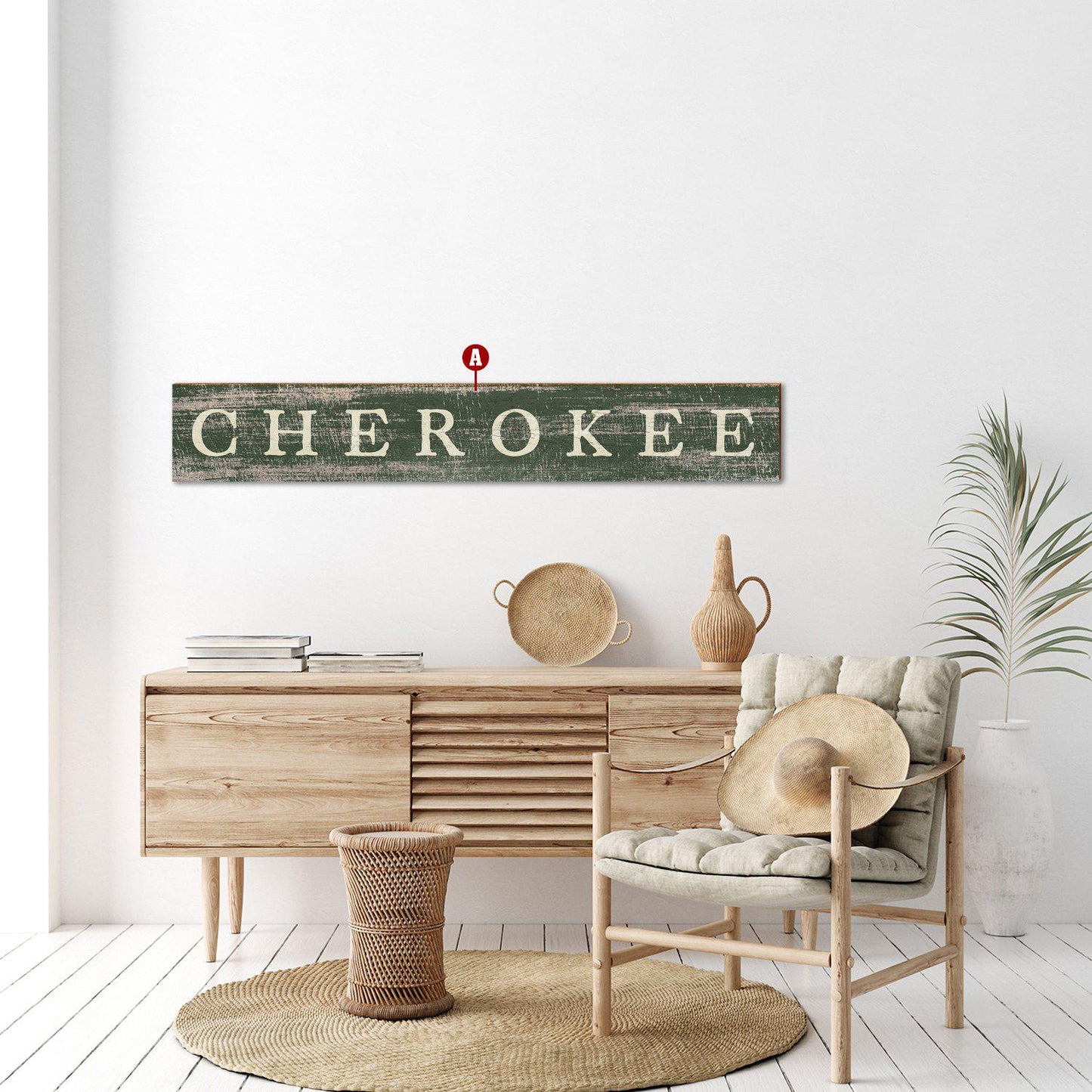 Customizable Lodge Green Sign | Wall Art Print on Real Wood | 9.5"x59"