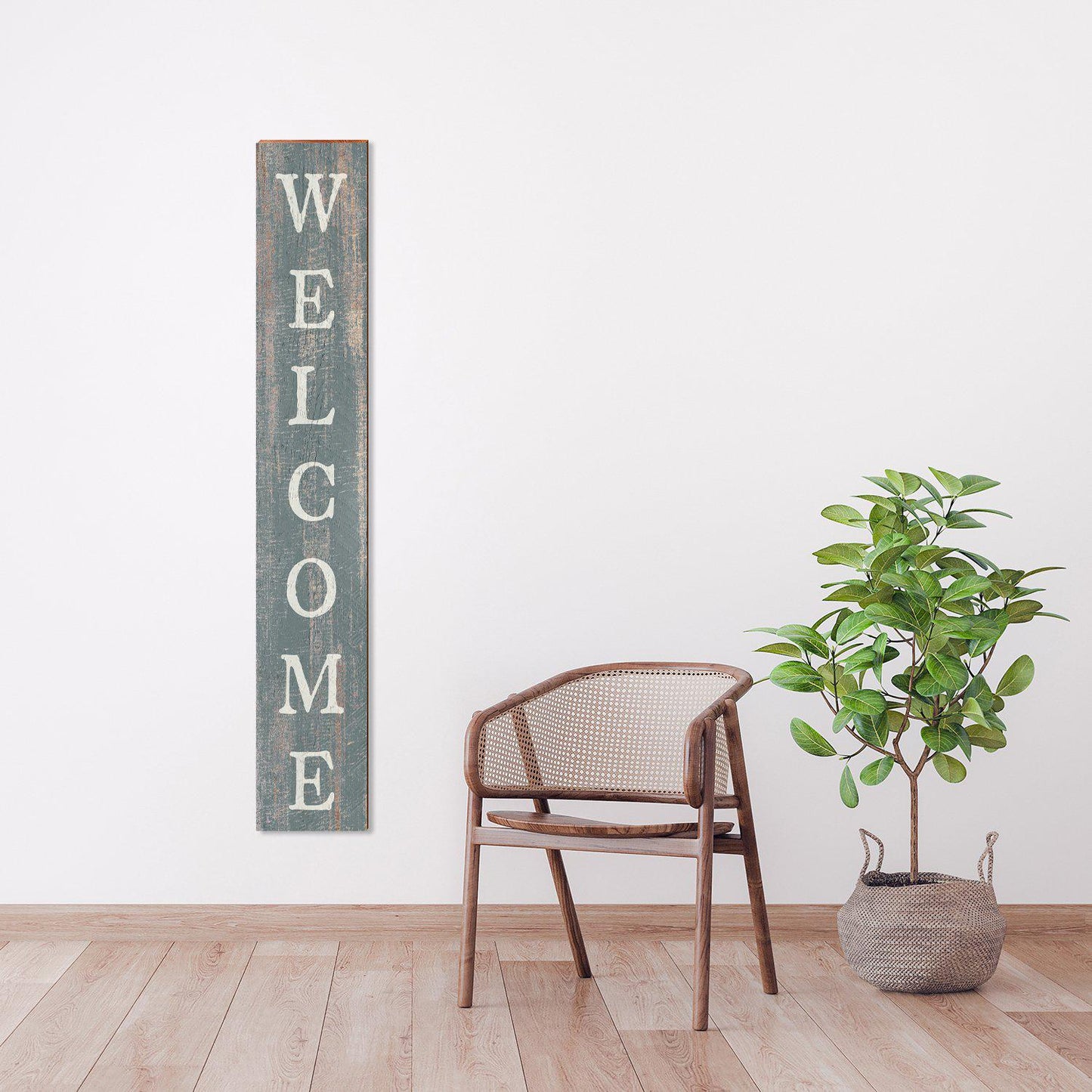 Farmhouse Welcome Sign | Wall Art Print on Real Wood