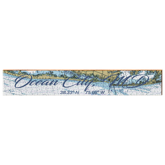 Ocean City, Maryland Map | Wall Art Print on Real Wood