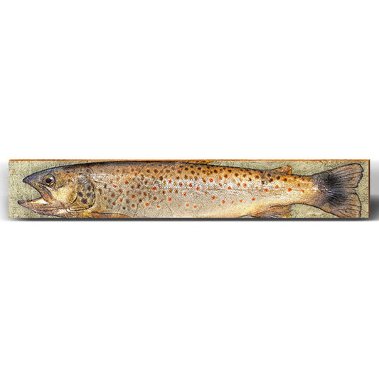 Brown Trout Large | Wall Art Print on Real Wood