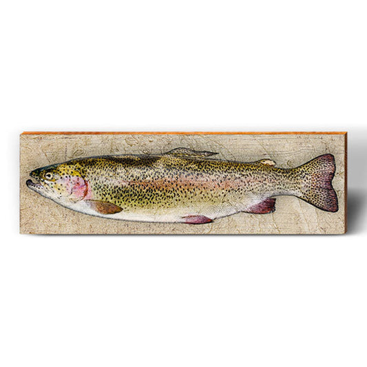 Rainbow Trout | Wall Art Print on Real Wood