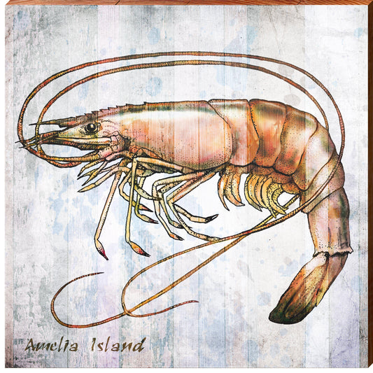 Amelia Island Shrimp | Wall Art Print on Real Wood