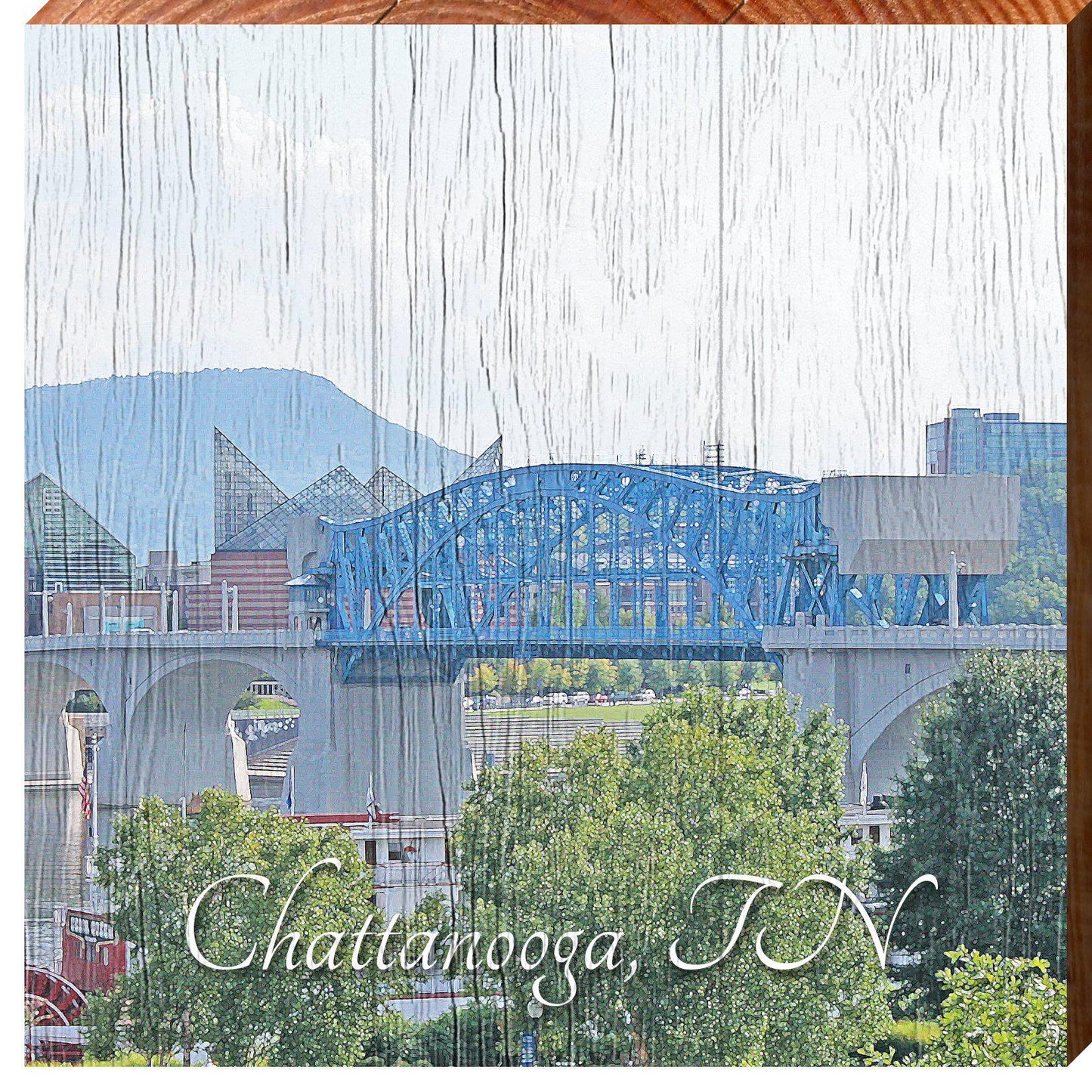 Chattanooga Bridge | Wall Art Print on Real Wood