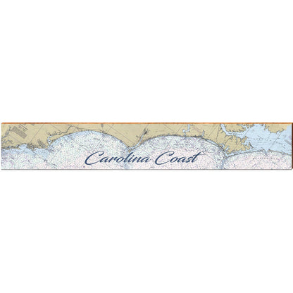 Carolina Coast NOAA Chart Map | Wall Art Print on Real Wood