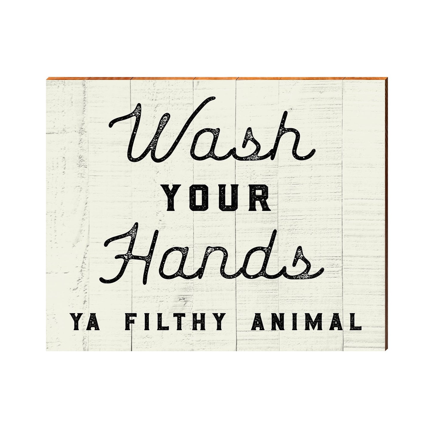 Wash Your Hands Farmhouse Saying Sign | Wall Art Print on Real Wood