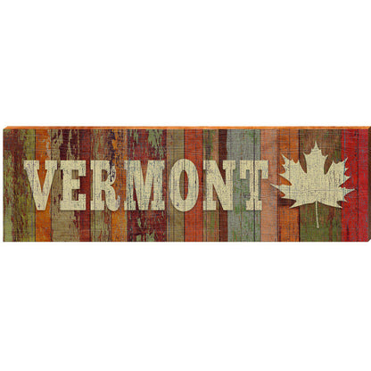 Vermont Maple Leafe Red | Wall Art Print on Real Wood