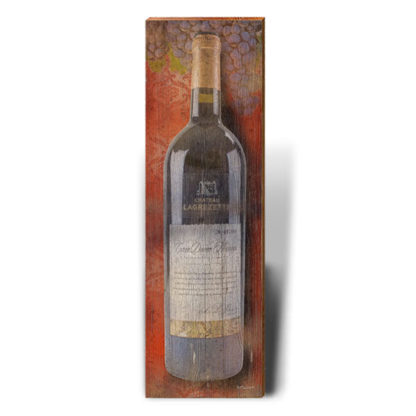 Red Wine Portrait | Wall Art Print on Real Wood