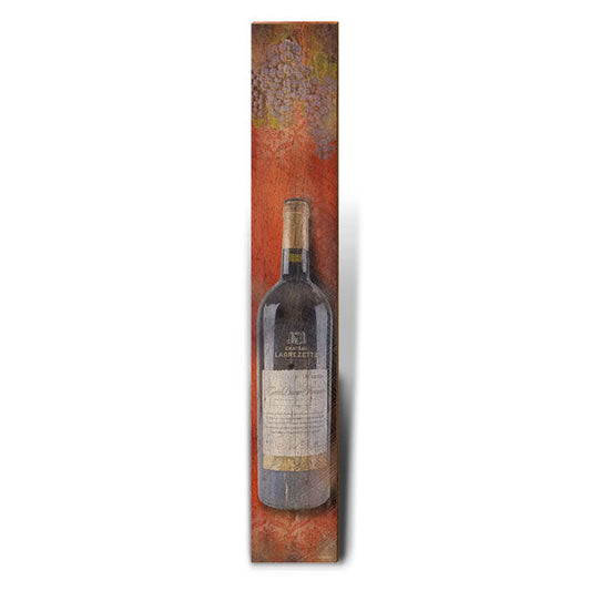 Red Wine Large Portrait | Wall Art Print on Real Wood