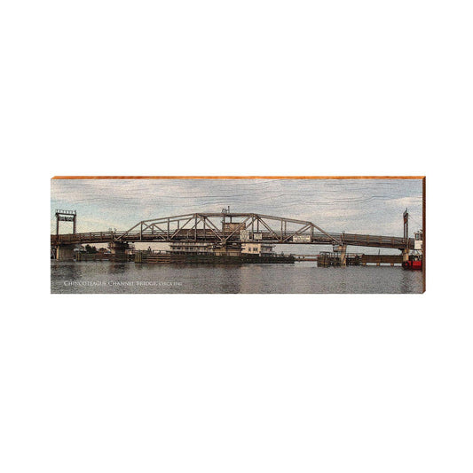 Chincoteague Channel Bridge | Wall Art Print on Real Wood